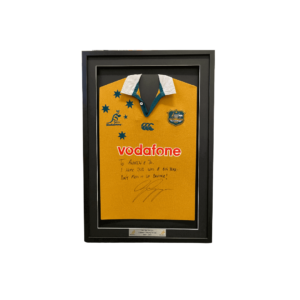Australia rugby top framed in Silver Framing Service