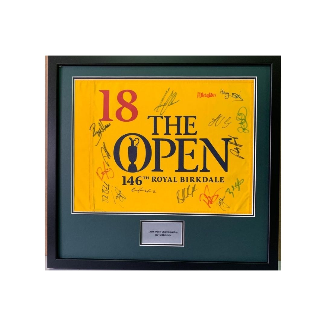 Golf flag framed for a fan in the UK