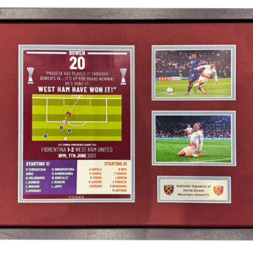 Hobbs Jarrod Bowen Goal Presentation 40x50 2 Pics and Plaque